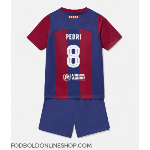 Barcelona Pedri Gonzalez #8 Hjemme Trøje Børn 2023-24 Kortærmet (+ Korte bukser)